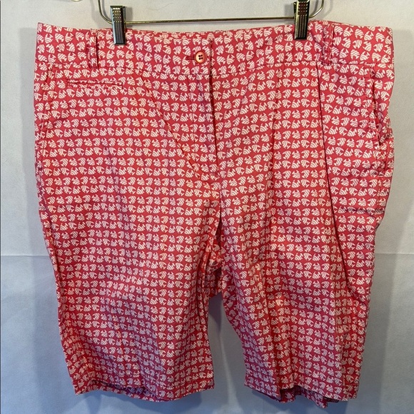 Talbots Pants - Talbots Pink and White Bermuda Shorts Vibrant Pattern